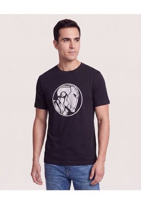 Camiseta Iron Man Circle  Para Hombre Negro Ostu