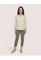 Blusa Fluid Manga 3/4  Para Mujer Verde Ostu de Ostu