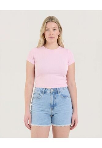 Crop Top Basico  Para Mujer Rosa Ostu Ostu