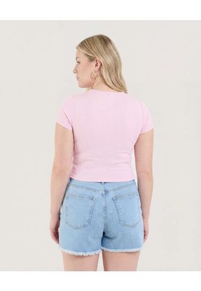 Crop Top Basico  Para Mujer Rosa Ostu