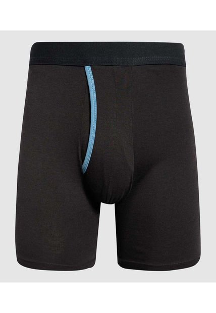 Boxer Para Hombre Bragueta Medio Algodón Color Negro Marca Ostu #60000447