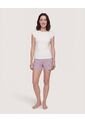 Pijama Short Check Relax  Para Mujer Crema Ostu de Ostu