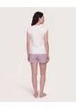 Pijama Short Check Relax  Para Mujer Crema Ostu de Ostu