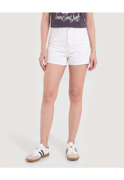 Short Mom Clean Style  Para Mujer Blanco Ostu