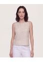 Blusa Manga Sisa Cuello Redondo  Para Mujer Café Ostu de Ostu