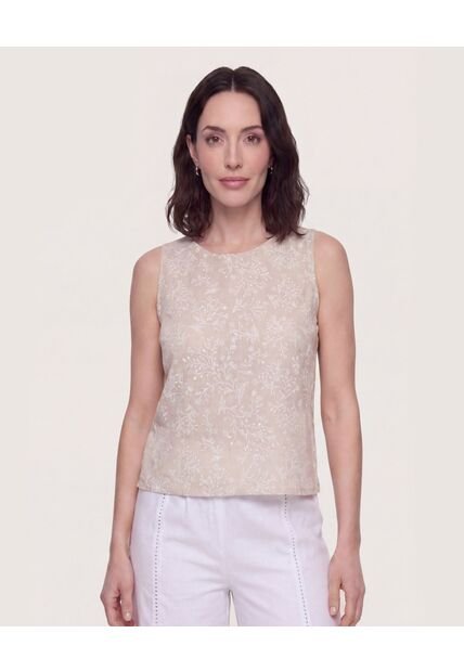 Blusa Manga Sisa Cuello Redondo  Para Mujer Café Ostu