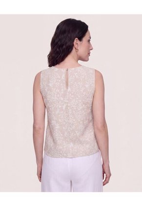 Blusa Manga Sisa Cuello Redondo Para Mujer Café Ostu