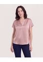 Blusa Con Escote En V  Para Mujer Café Ostu de Ostu