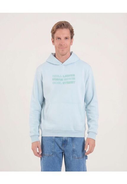Buzo Hoodie Con Estampado  Para Hombre Verde Ostu