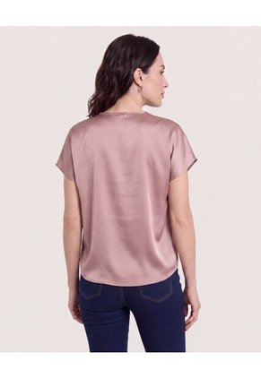Blusa Con Escote En V Para Mujer Café Ostu