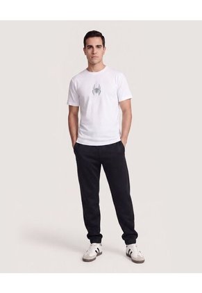 Camiseta Spider-Man Sketch Para Hombre Crema Ostu