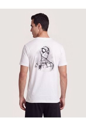 Camiseta Spider-Man Sketch Para Hombre Crema Ostu
