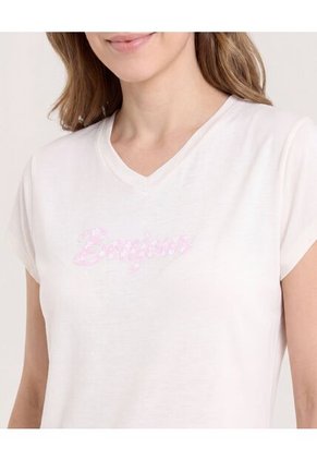 Pijama Capri Floral Relax Para Mujer Marfil Ostu