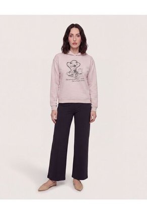 Hoodie Sombrerero Tea Time Para Mujer Beige Ostu