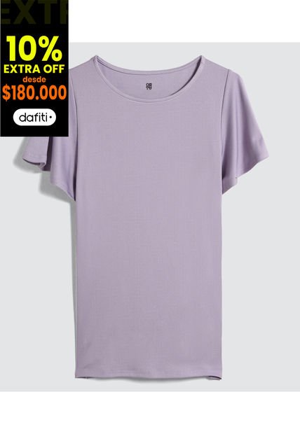 Camiseta Para Mujer Manga Corta Color Morado Marca Ostu #40092120