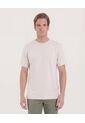 Camiseta Cuello Redondo Texturizada  Para Hombre Beige Ostu de Ostu
