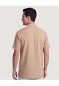 Camisa Manga Larga Con Bolsillo  Para Hombre Café Ostu de Ostu