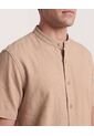Camisa Manga Larga Con Bolsillo  Para Hombre Café Ostu de Ostu