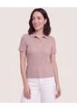 Polo Textura Classic Fit  Para Mujer Café Ostu de Ostu