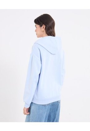 Buzo Tipo Hoodie Para Mujer Azul Ostu