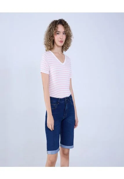 Camiseta Para Mujer Manga Corta Color Rosa Marca Ostu #40092108