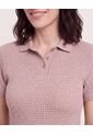 Polo Textura Classic Fit  Para Mujer Café Ostu de Ostu