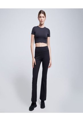 Crop Top Para Mujer Manga Corta Color Negro Marca Ostu #40092089