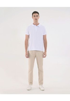 Polo Para Hombre Cuello Tejido Sin Bolsillo Color Blanco Marca Ostu #60110580