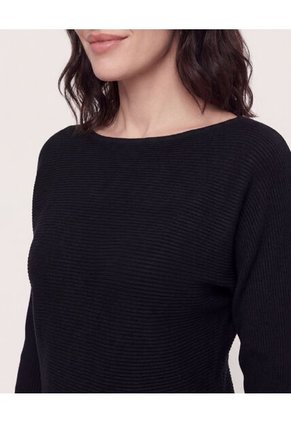 Saco Textura Ojal  Para Mujer Negro Ostu