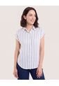 Camisa Manga Corta  Para Mujer Azul Ostu de Ostu