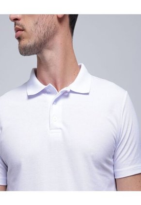 Polo Para Hombre Cuello Tejido Sin Bolsillo Color Blanco Marca Ostu #60110580