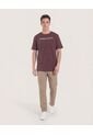 Camiseta Regular Fit Con Screen  Para Hombre Café Ostu de Ostu