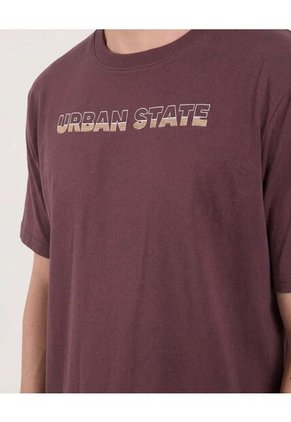 Camiseta Regular Fit Con Screen Para Hombre Café Ostu