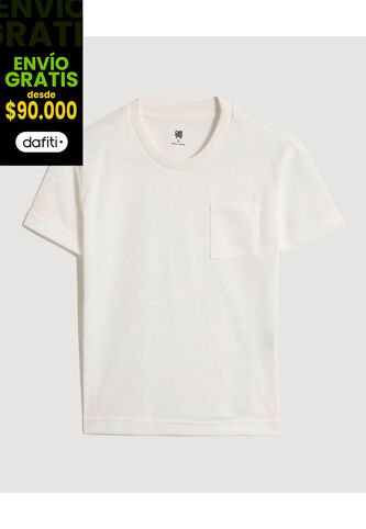 Camiseta Infantil Niño Manga Corta Cuello Redondo Color Crema Marca Ostu #80090317 Ostu