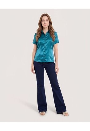Jean Jegging Flare Shape Para Mujer Azul Ostu