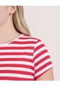 Camiseta Manga Corta A Rayas  Para Mujer Rojo Ostu de Ostu