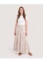 Falda Maxi Floral  Para Mujer Café Ostu de Ostu