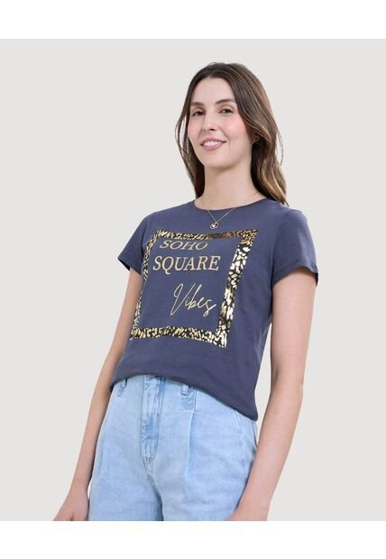 Camiseta Para Mujer Manga Corta Color Negro Marca Ostu #40092218