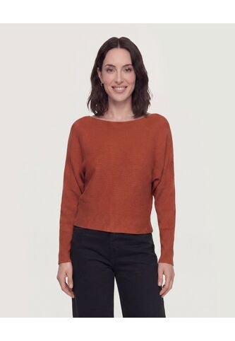 Saco Textura Ojal  Para Mujer Terracota Ostu Ostu