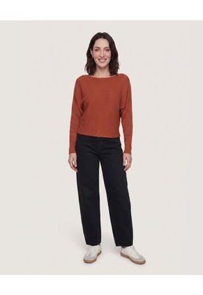 Saco Textura Ojal Para Mujer Terracota Ostu