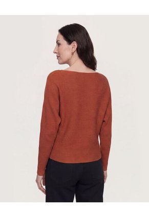 Saco Textura Ojal Para Mujer Terracota Ostu