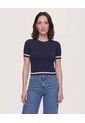 Camiseta Tejida College  Para Mujer Azul Ostu de Ostu