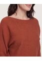 Saco Textura Ojal  Para Mujer Terracota Ostu de Ostu