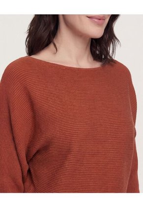 Saco Textura Ojal Para Mujer Terracota Ostu