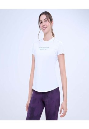 Camiseta Para Mujer Manga Corta Cuello Redondo Color Blanco Marca Ostu #40092275