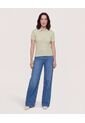 Polo Textura Classic Fit  Para Mujer Verde Ostu de Ostu