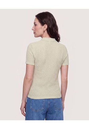 Polo Textura Classic Fit  Para Mujer Verde Ostu