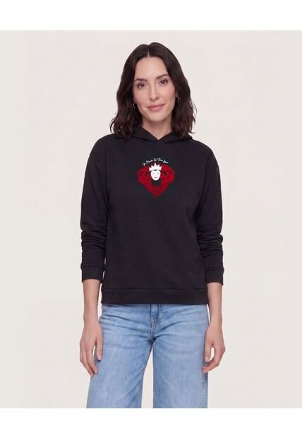 Hoodie Villanas Never After  Para Mujer Negro Ostu