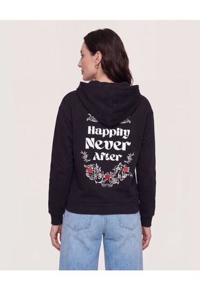 Hoodie Villanas Never After Para Mujer Negro Ostu