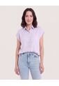 Camisa Manga Corta  Para Mujer Morado Ostu de Ostu